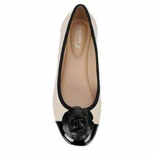 SIZE:9.5M LAUREN BLAKWELL LORELEI NUDE&BLACK FLATS